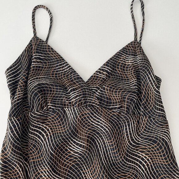 Vintage 90's Y2K Brown Whimsigoth Fairy Grunge Asymmetrical Hem Slip Dress Sz 4 - Picture 5 of 16